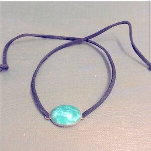 Vintage sterling silver gem choker necklace handmade